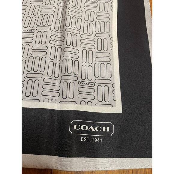 Coach Black White Art Signature Silk Scarf - Picture 1 of 7